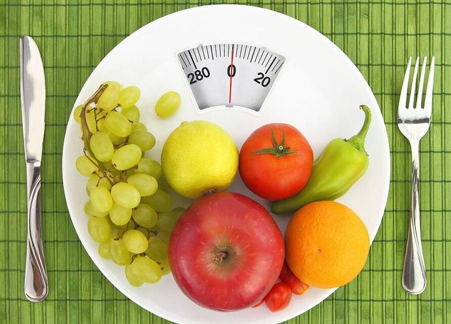 Obst und Gemüse im Maßstab